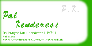 pal kenderesi business card